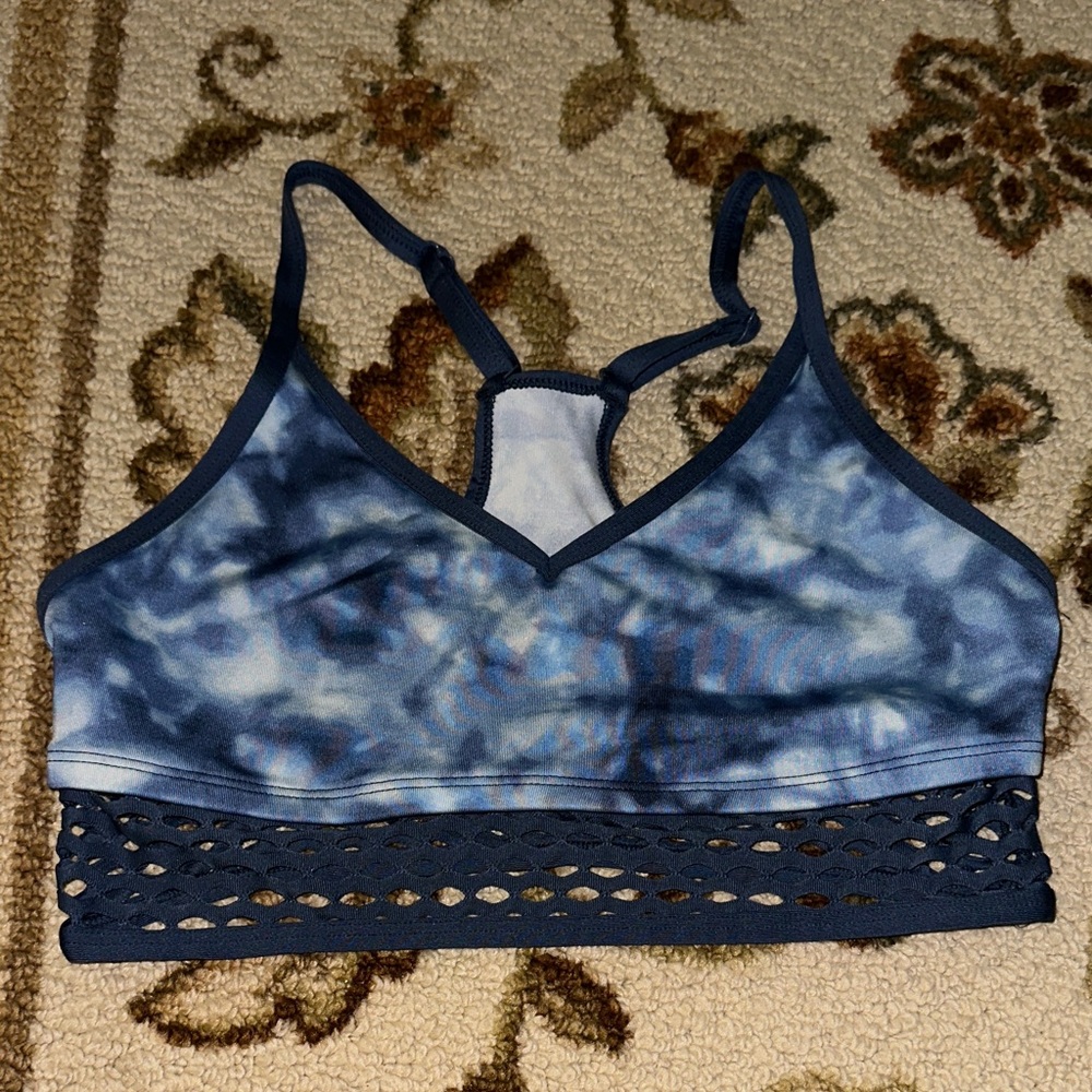 PINK Victoria's Secret Navy Tie-Dye Sports Bra